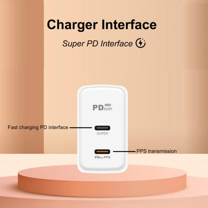 Cargador dual USB-C PD25W 949-2C compatible con protocolo PD3.0 / PPS, enchufe europeo., EU Plug