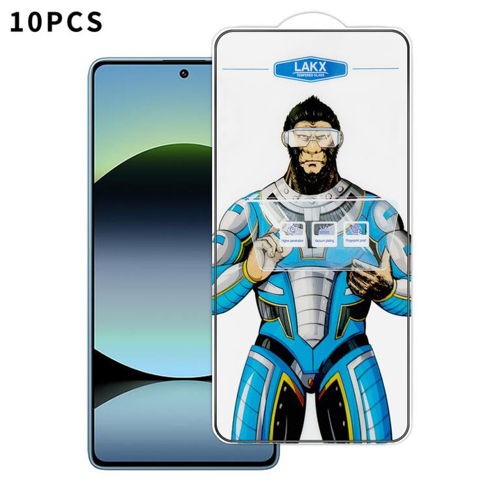10 láminas de vidrio templado HD electrochapado antihuellas y antiestáticas Blue Gorilla con revestimiento de seda, antihuellas y antiestáticas Blue Gorilla., For Redmi Turbo 5 Max / Poco X8 Pro Max, For Redmi Turbo 5 / Poco X8 Pro 5G, For Xiaomi 17 Ul...