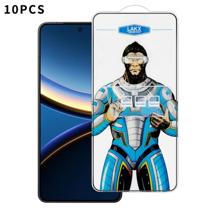 10 láminas de vidrio templado HD electrochapado antihuellas y antiestáticas Blue Gorilla con revestimiento de seda, antihuellas y antiestáticas Blue Gorilla., For Redmi Turbo 5 Max / Poco X8 Pro Max, For Redmi Turbo 5 / Poco X8 Pro 5G, For Xiaomi 17 Ul...