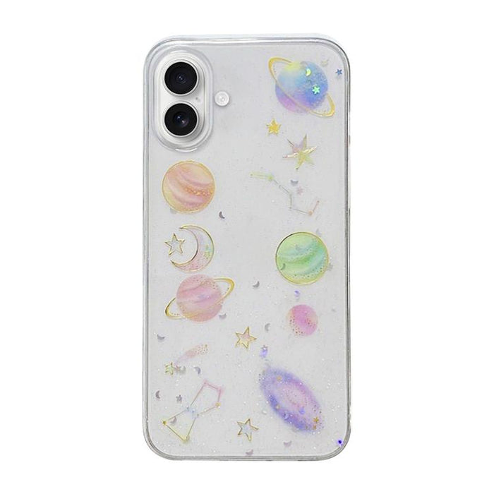 Funda para teléfono de TPU con resina epoxi y purpurina de estrella cósmica, For iPhone 17 Pro Max, For iPhone 17 Pro, For iPhone 17, For iPhone Air