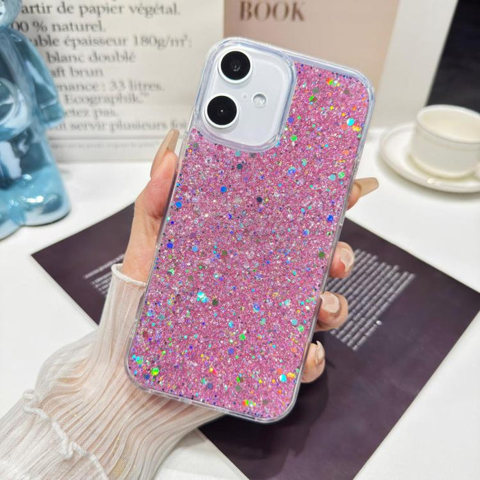Funda para teléfono de TPU con lentejuelas brillantes y resina epoxi, For iPhone 17 Pro Max, For iPhone 17 Pro, For iPhone 17, For iPhone Air
