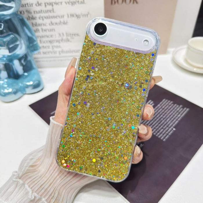 Funda para teléfono de TPU con lentejuelas brillantes y resina epoxi, For iPhone 17 Pro Max, For iPhone 17 Pro, For iPhone 17, For iPhone Air