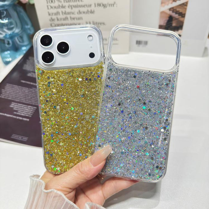 Funda para teléfono de TPU con lentejuelas brillantes y resina epoxi, For iPhone 17 Pro Max, For iPhone 17 Pro, For iPhone 17, For iPhone Air