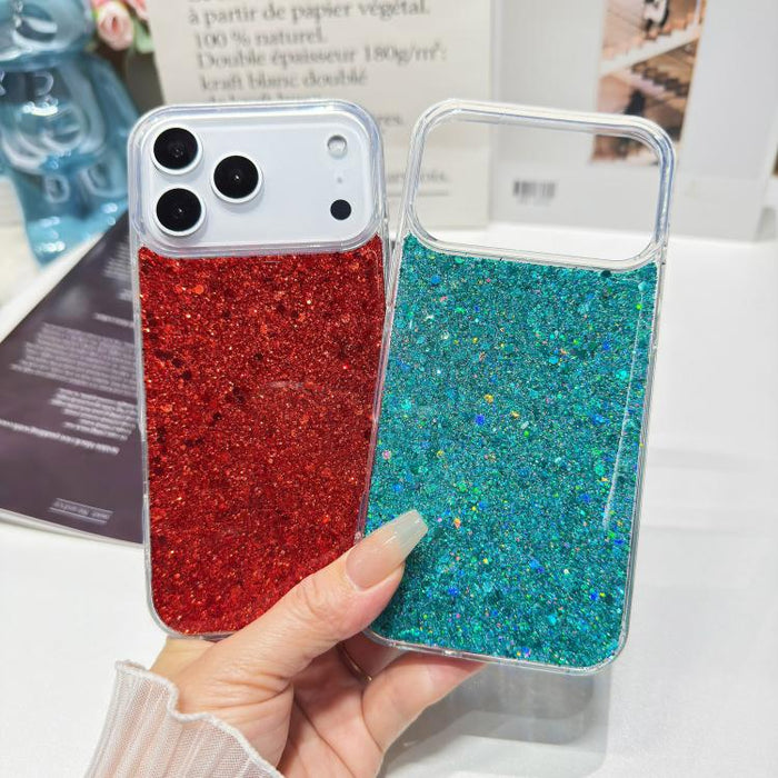Funda para teléfono de TPU con lentejuelas brillantes y resina epoxi, For iPhone 17 Pro Max, For iPhone 17 Pro, For iPhone 17, For iPhone Air
