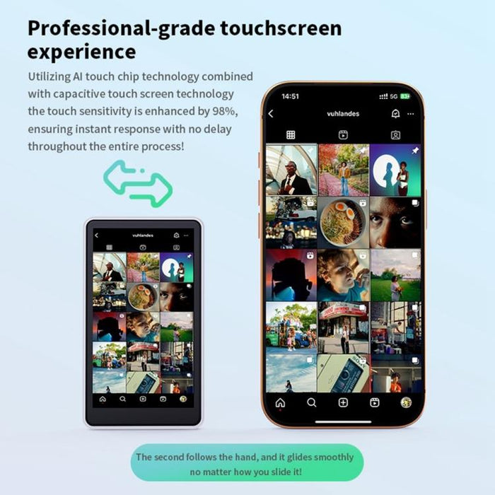 TP01 Pantalla magnética para selfies con cámara para teléfono, pantalla táctil de 4,02 pulgadas