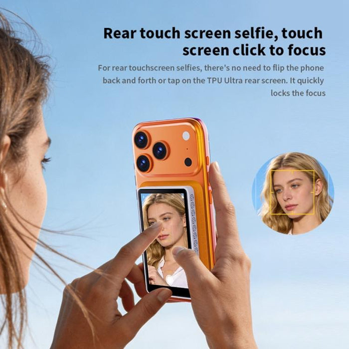 TP01 Pantalla magnética para selfies con cámara para teléfono, pantalla táctil de 4,02 pulgadas