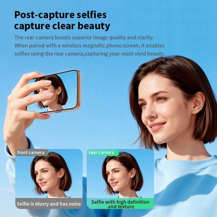 TP01 Pantalla magnética para selfies con cámara para teléfono, pantalla táctil de 4,02 pulgadas