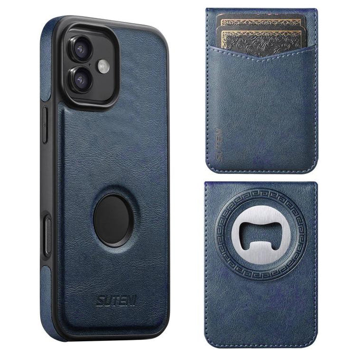 Funda para teléfono Suteni G1S5 2 en 1 con abrebotellas magnético desmontable, tarjetero y parte trasera de piel de vaca., For iPhone 17 Pro Max, For iPhone 17 Pro, For iPhone 17, For iPhone Air, For iPhone 16 Pro Max, For iPhone 16 Pro                ...