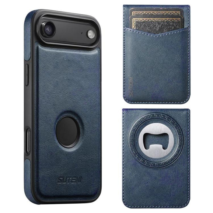 Funda para teléfono Suteni G1S5 2 en 1 con abrebotellas magnético desmontable, tarjetero y parte trasera de piel de vaca., For iPhone 17 Pro Max, For iPhone 17 Pro, For iPhone 17, For iPhone Air, For iPhone 16 Pro Max, For iPhone 16 Pro                ...
