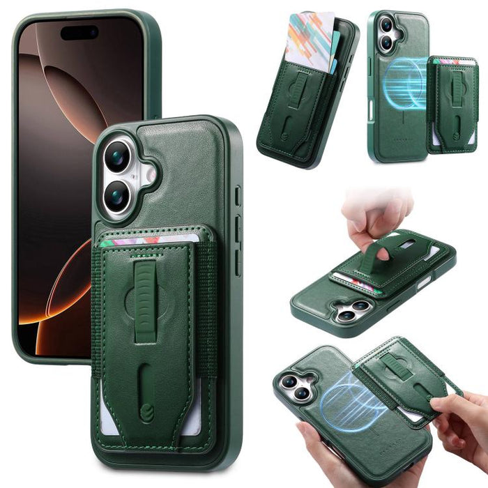 Funda para teléfono CaseNeo Retro con pulsera elástica y tarjetero magnético., For iPhone 17