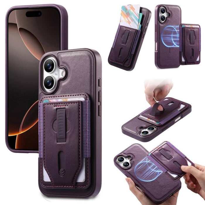 Funda para teléfono CaseNeo Retro con pulsera elástica y tarjetero magnético., For iPhone 17