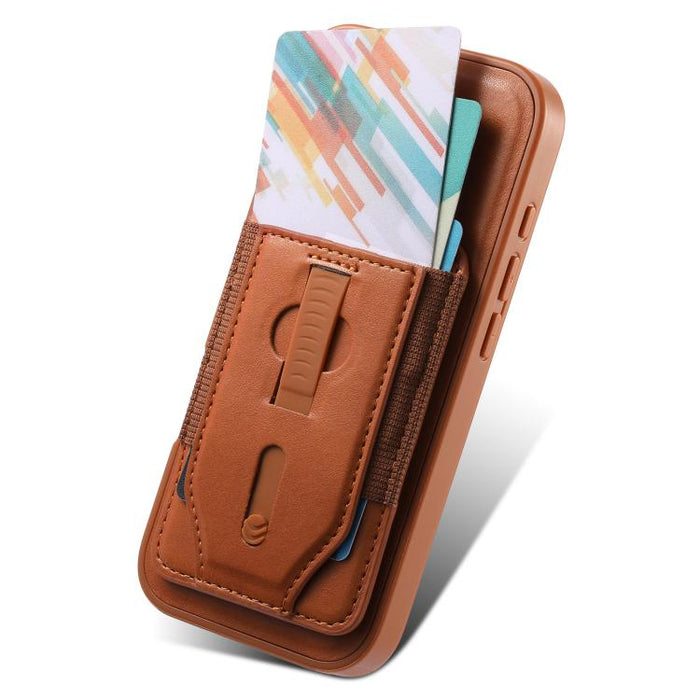 Funda para teléfono CaseNeo Retro con pulsera elástica y tarjetero magnético., For iPhone 17