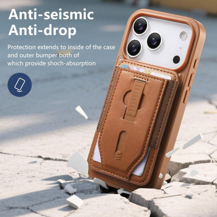 Funda para teléfono CaseNeo Retro con pulsera elástica y tarjetero magnético., For iPhone 17