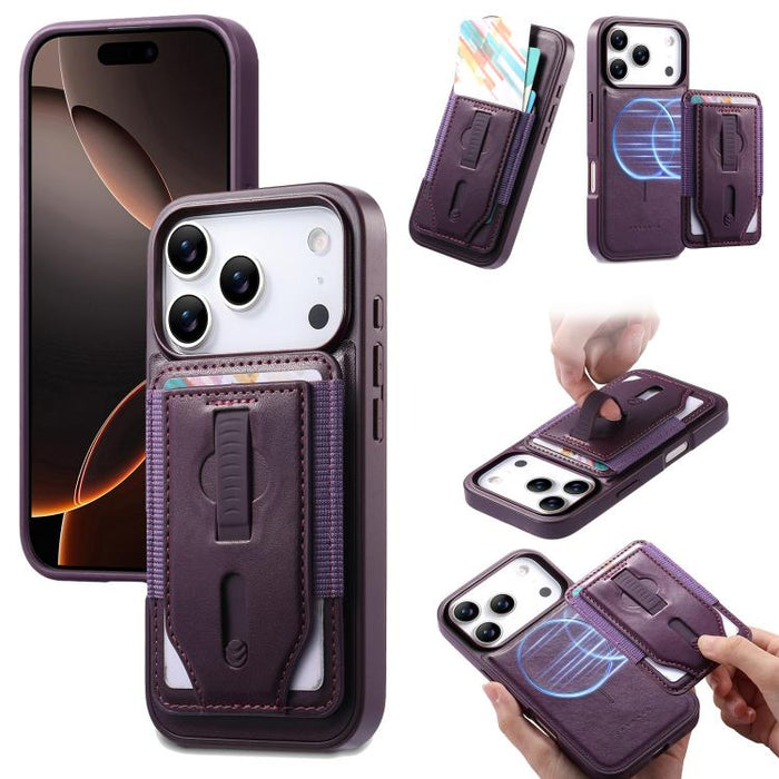 Funda para teléfono CaseNeo Retro con pulsera elástica y tarjetero magnético., For iPhone 17