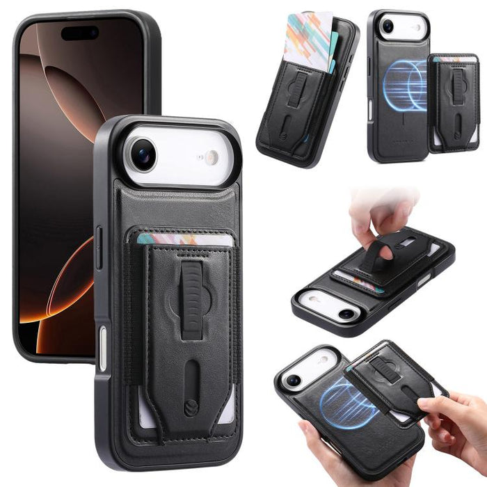 Funda para teléfono CaseNeo Retro con pulsera elástica y tarjetero magnético., For iPhone 17