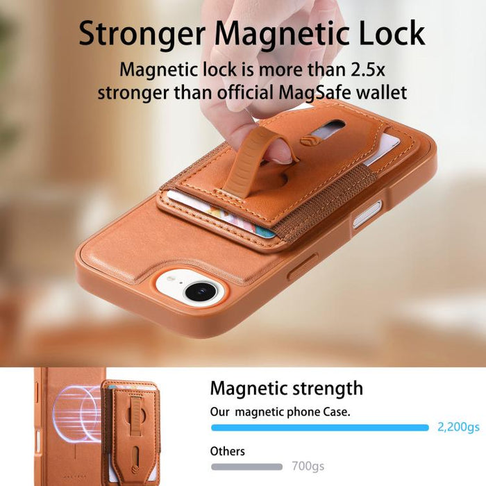 Funda para teléfono CaseNeo Retro con pulsera elástica y tarjetero magnético., For iPhone 17