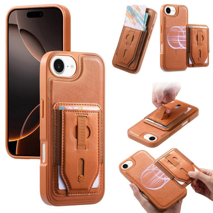 Funda para teléfono CaseNeo Retro con pulsera elástica y tarjetero magnético., For iPhone 17