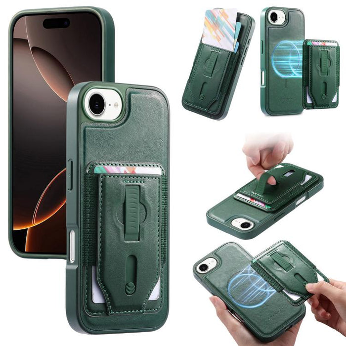 Funda para teléfono CaseNeo Retro con pulsera elástica y tarjetero magnético., For iPhone 17