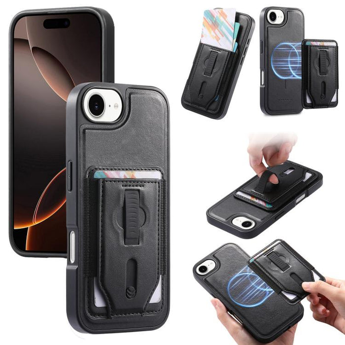 Funda para teléfono CaseNeo Retro con pulsera elástica y tarjetero magnético., For iPhone 17