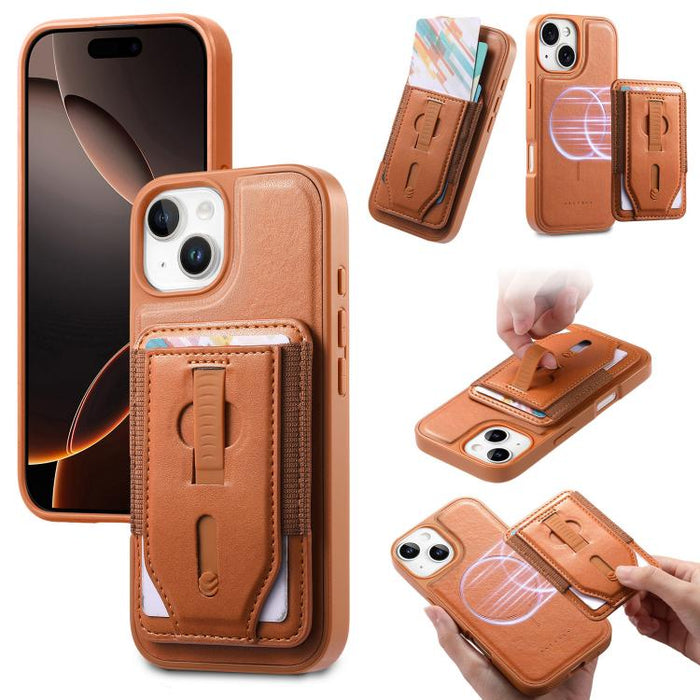 Funda para teléfono CaseNeo Retro con pulsera elástica y tarjetero magnético., For iPhone 17