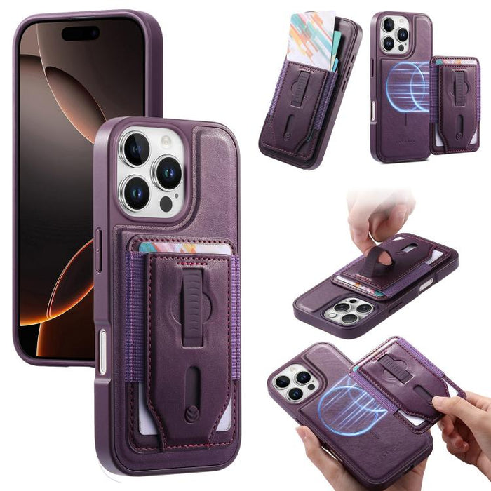 Funda para teléfono CaseNeo Retro con pulsera elástica y tarjetero magnético., For iPhone 17
