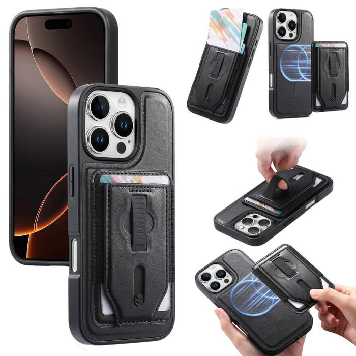 Funda para teléfono CaseNeo Retro con pulsera elástica y tarjetero magnético., For iPhone 17