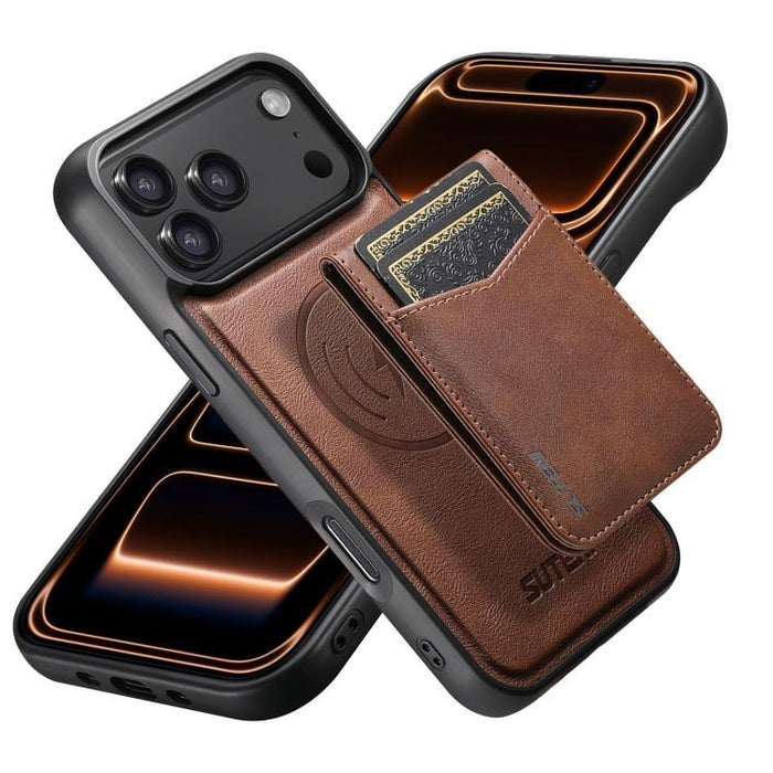 Funda para teléfono Suteni G5S5 2 en 1 con abrebotellas magnético desmontable, tarjetero y parte trasera de piel de vaca., For iPhone 17 Pro Max, For iPhone 17 Pro, For iPhone 17, For iPhone Air, For iPhone 16 Pro Max, For iPhone 16 Pro                ...