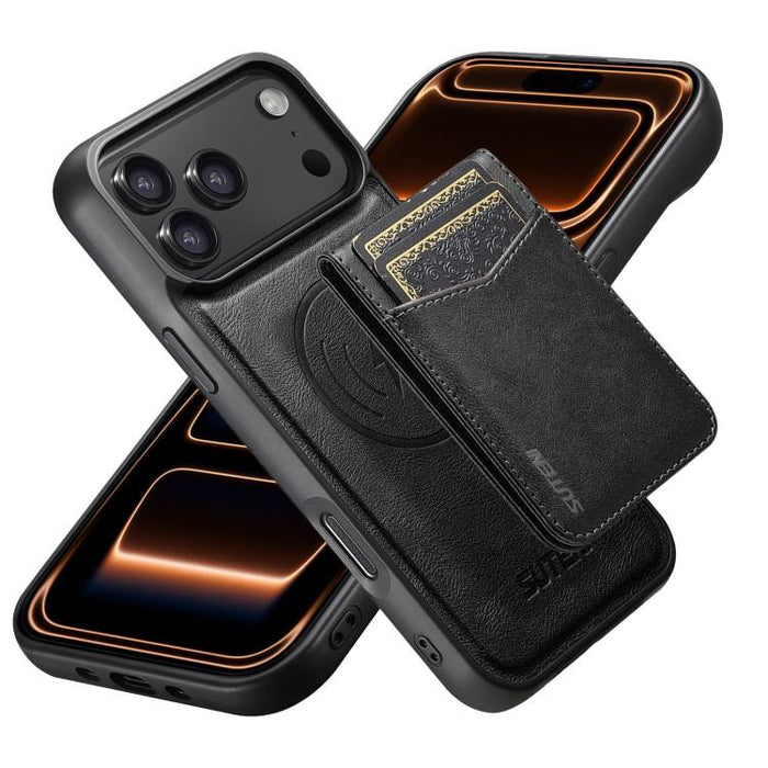 Funda para teléfono Suteni G5S5 2 en 1 con abrebotellas magnético desmontable, tarjetero y parte trasera de piel de vaca., For iPhone 17 Pro Max, For iPhone 17 Pro, For iPhone 17, For iPhone Air, For iPhone 16 Pro Max, For iPhone 16 Pro                ...