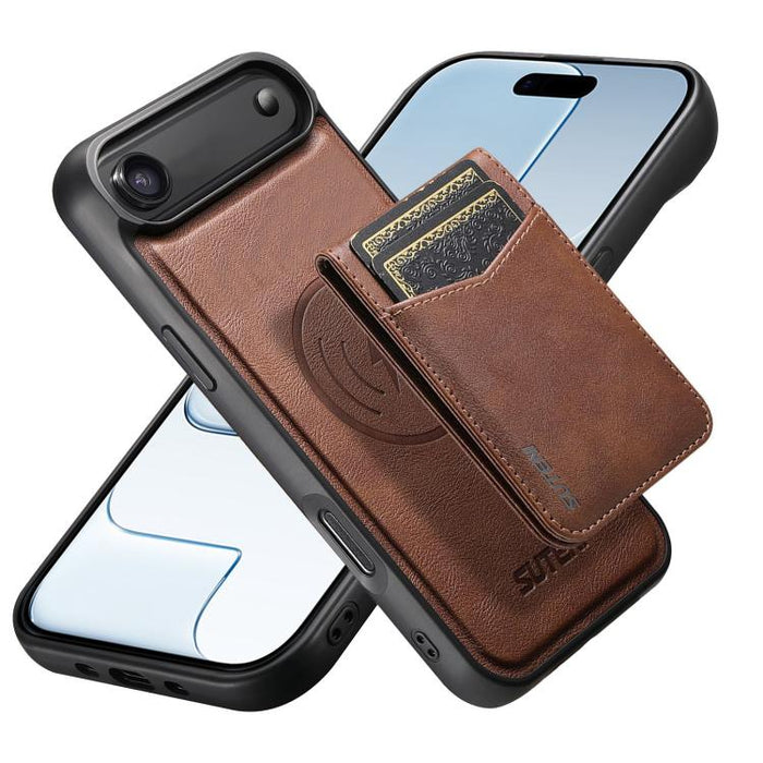 Funda para teléfono Suteni G5S5 2 en 1 con abrebotellas magnético desmontable, tarjetero y parte trasera de piel de vaca., For iPhone 17 Pro Max, For iPhone 17 Pro, For iPhone 17, For iPhone Air, For iPhone 16 Pro Max, For iPhone 16 Pro                ...