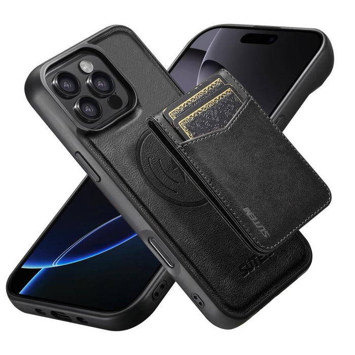 Funda para teléfono Suteni G5S5 2 en 1 con abrebotellas magnético desmontable, tarjetero y parte trasera de piel de vaca., For iPhone 17 Pro Max, For iPhone 17 Pro, For iPhone 17, For iPhone Air, For iPhone 16 Pro Max, For iPhone 16 Pro                ...