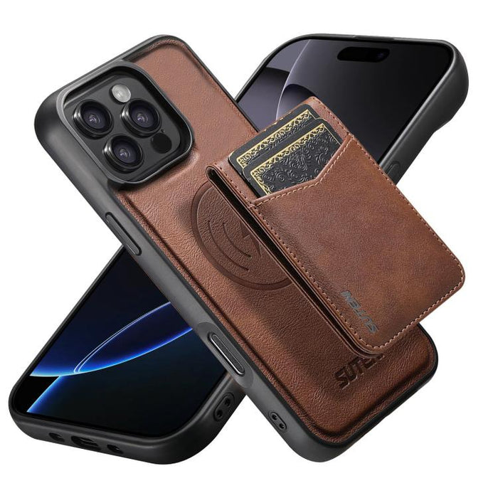 Funda para teléfono Suteni G5S5 2 en 1 con abrebotellas magnético desmontable, tarjetero y parte trasera de piel de vaca., For iPhone 17 Pro Max, For iPhone 17 Pro, For iPhone 17, For iPhone Air, For iPhone 16 Pro Max, For iPhone 16 Pro                ...