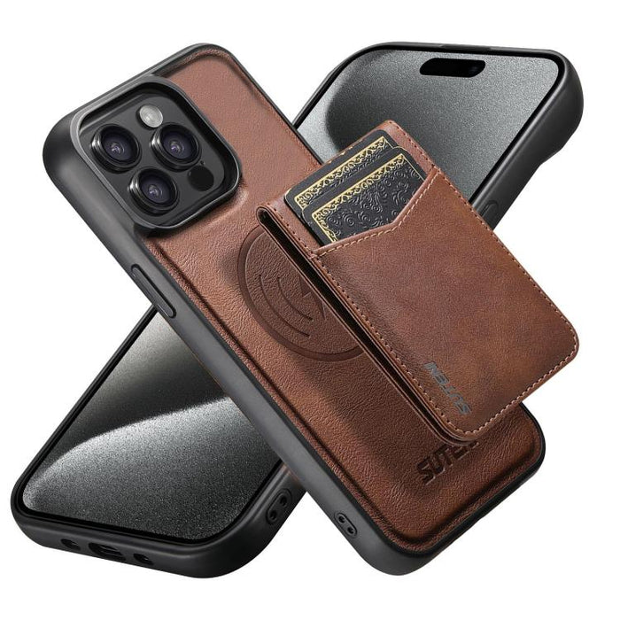 Funda para teléfono Suteni G5S5 2 en 1 con abrebotellas magnético desmontable, tarjetero y parte trasera de piel de vaca., For iPhone 17 Pro Max, For iPhone 17 Pro, For iPhone 17, For iPhone Air, For iPhone 16 Pro Max, For iPhone 16 Pro                ...