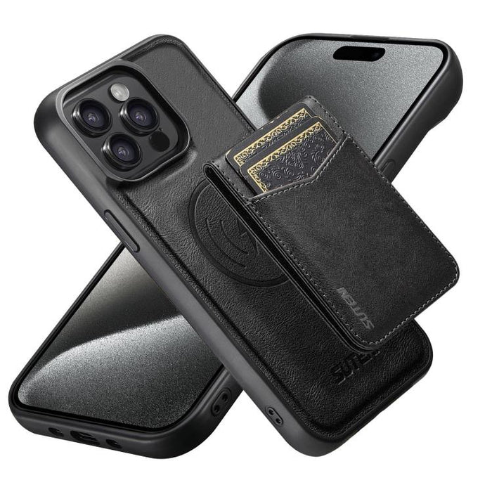 Funda para teléfono Suteni G5S5 2 en 1 con abrebotellas magnético desmontable, tarjetero y parte trasera de piel de vaca., For iPhone 17 Pro Max, For iPhone 17 Pro, For iPhone 17, For iPhone Air, For iPhone 16 Pro Max, For iPhone 16 Pro                ...