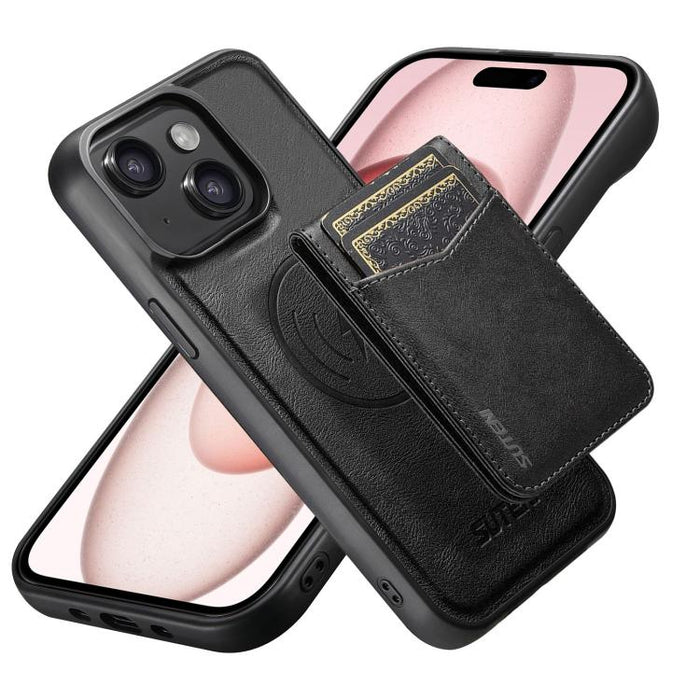 Funda para teléfono Suteni G5S5 2 en 1 con abrebotellas magnético desmontable, tarjetero y parte trasera de piel de vaca., For iPhone 17 Pro Max, For iPhone 17 Pro, For iPhone 17, For iPhone Air, For iPhone 16 Pro Max, For iPhone 16 Pro                ...
