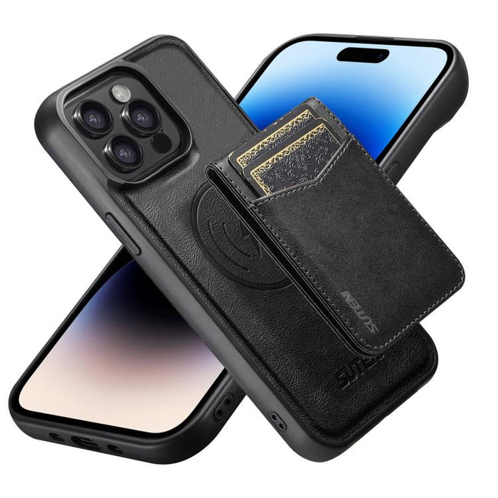 Funda para teléfono Suteni G5S5 2 en 1 con abrebotellas magnético desmontable, tarjetero y parte trasera de piel de vaca., For iPhone 17 Pro Max, For iPhone 17 Pro, For iPhone 17, For iPhone Air, For iPhone 16 Pro Max, For iPhone 16 Pro                ...