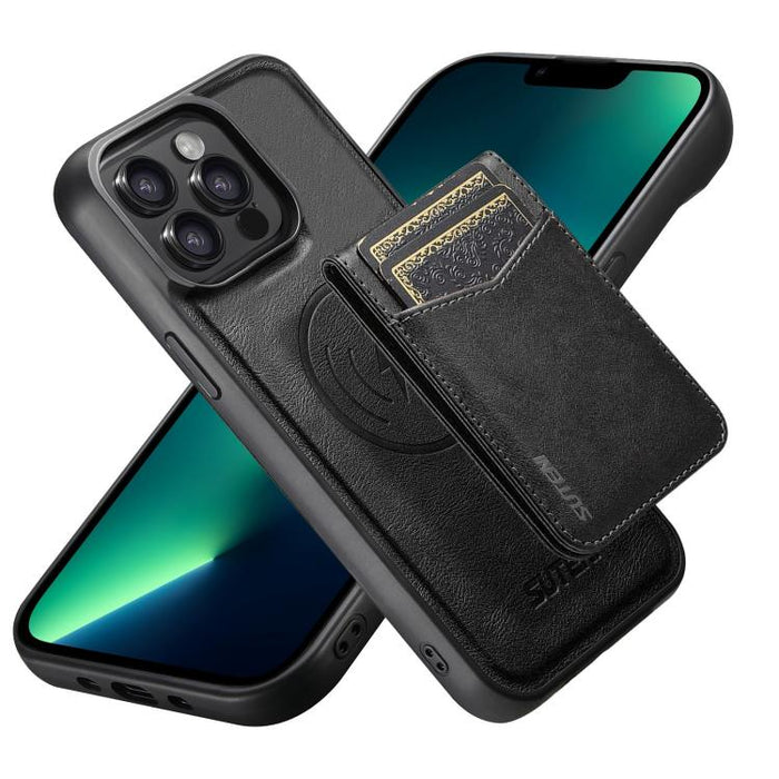 Funda para teléfono Suteni G5S5 2 en 1 con abrebotellas magnético desmontable, tarjetero y parte trasera de piel de vaca., For iPhone 17 Pro Max, For iPhone 17 Pro, For iPhone 17, For iPhone Air, For iPhone 16 Pro Max, For iPhone 16 Pro                ...