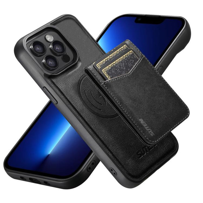 Funda para teléfono Suteni G5S5 2 en 1 con abrebotellas magnético desmontable, tarjetero y parte trasera de piel de vaca., For iPhone 17 Pro Max, For iPhone 17 Pro, For iPhone 17, For iPhone Air, For iPhone 16 Pro Max, For iPhone 16 Pro                ...