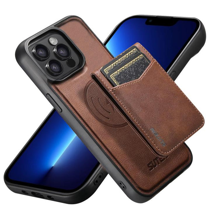 Funda para teléfono Suteni G5S5 2 en 1 con abrebotellas magnético desmontable, tarjetero y parte trasera de piel de vaca., For iPhone 17 Pro Max, For iPhone 17 Pro, For iPhone 17, For iPhone Air, For iPhone 16 Pro Max, For iPhone 16 Pro                ...