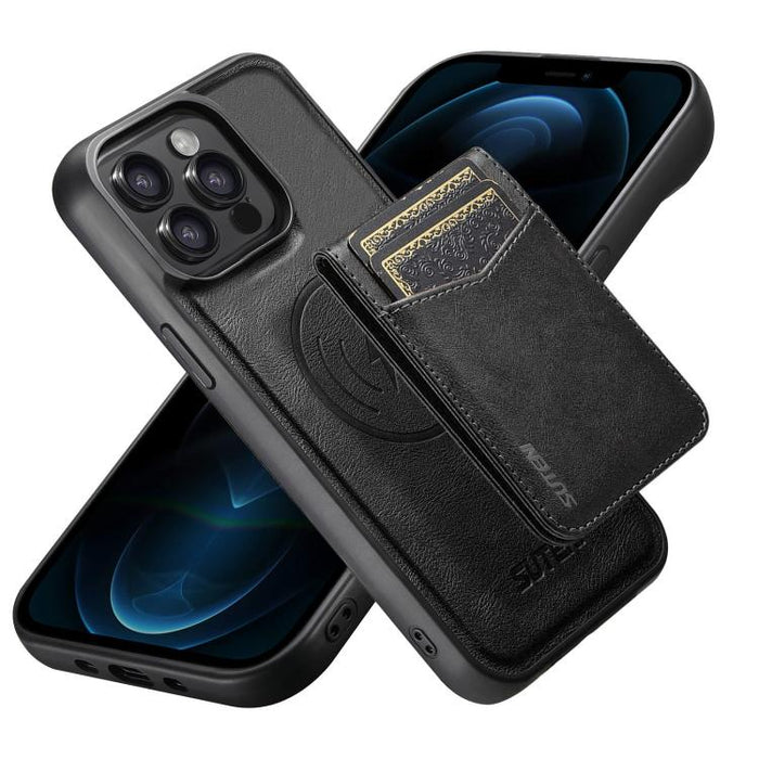 Funda para teléfono Suteni G5S5 2 en 1 con abrebotellas magnético desmontable, tarjetero y parte trasera de piel de vaca., For iPhone 17 Pro Max, For iPhone 17 Pro, For iPhone 17, For iPhone Air, For iPhone 16 Pro Max, For iPhone 16 Pro                ...