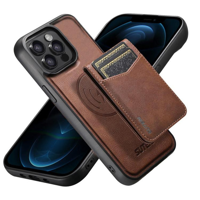 Funda para teléfono Suteni G5S5 2 en 1 con abrebotellas magnético desmontable, tarjetero y parte trasera de piel de vaca., For iPhone 17 Pro Max, For iPhone 17 Pro, For iPhone 17, For iPhone Air, For iPhone 16 Pro Max, For iPhone 16 Pro                ...
