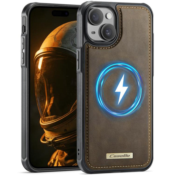 Funda trasera magnética de piel vegana para teléfono CaseMe Serie C69, For iPhone 11, For iPhone 11 Pro, For iPhone 17e /16e, For iPhone 15 Plus / 14 Plus, For iPhone 12 / 12 Pro