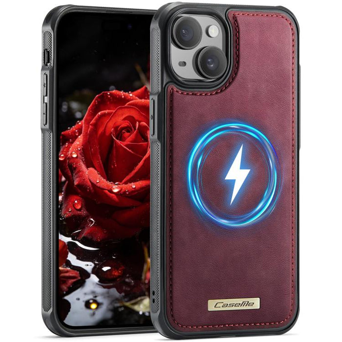 Funda trasera magnética de piel vegana para teléfono CaseMe Serie C69, For iPhone 11, For iPhone 11 Pro, For iPhone 17e /16e, For iPhone 15 Plus / 14 Plus, For iPhone 12 / 12 Pro