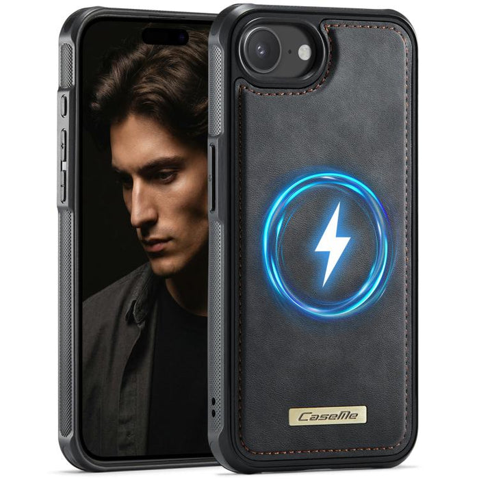 Funda trasera magnética de piel vegana para teléfono CaseMe Serie C69, For iPhone 11, For iPhone 11 Pro, For iPhone 17e /16e, For iPhone 15 Plus / 14 Plus, For iPhone 12 / 12 Pro