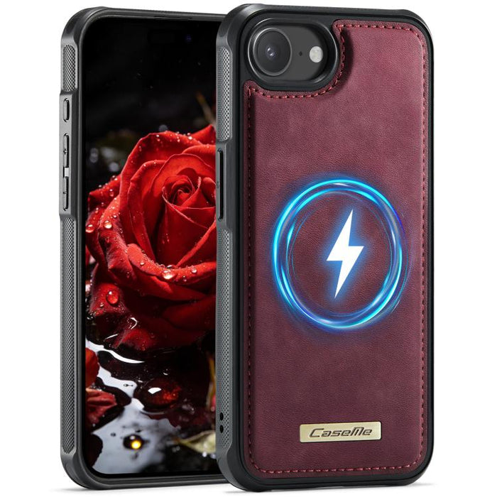 Funda trasera magnética de piel vegana para teléfono CaseMe Serie C69, For iPhone 11, For iPhone 11 Pro, For iPhone 17e /16e, For iPhone 15 Plus / 14 Plus, For iPhone 12 / 12 Pro