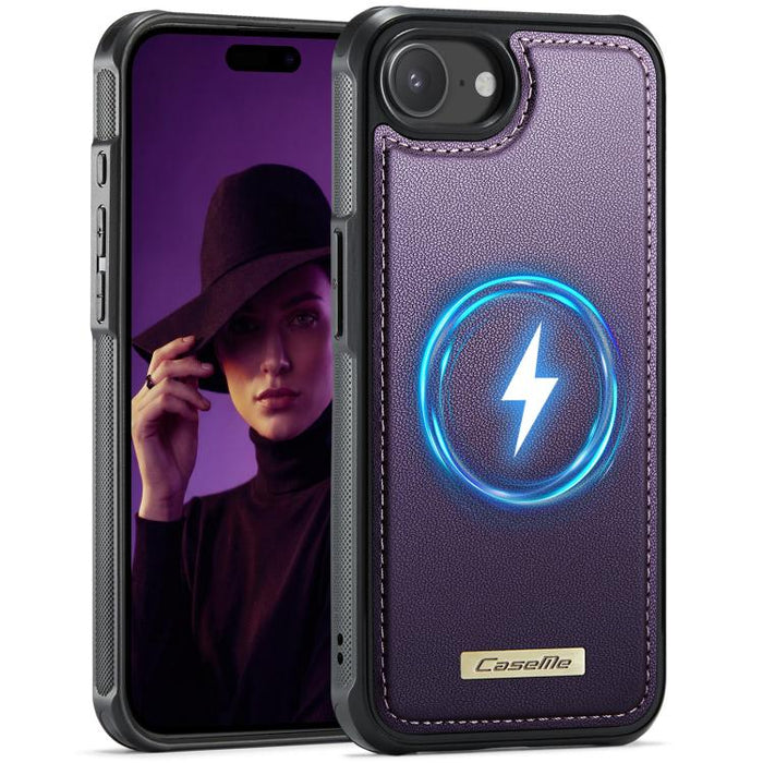 Funda trasera magnética de piel vegana para teléfono CaseMe Serie C69, For iPhone 11, For iPhone 11 Pro, For iPhone 17e /16e, For iPhone 15 Plus / 14 Plus, For iPhone 12 / 12 Pro
