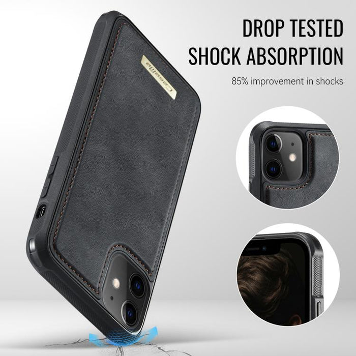 Funda trasera magnética de piel vegana para teléfono CaseMe Serie C69, For iPhone 11, For iPhone 11 Pro, For iPhone 17e /16e, For iPhone 15 Plus / 14 Plus, For iPhone 12 / 12 Pro