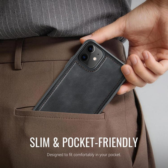 Funda trasera magnética de piel vegana para teléfono CaseMe Serie C69, For iPhone 11, For iPhone 11 Pro, For iPhone 17e /16e, For iPhone 15 Plus / 14 Plus, For iPhone 12 / 12 Pro