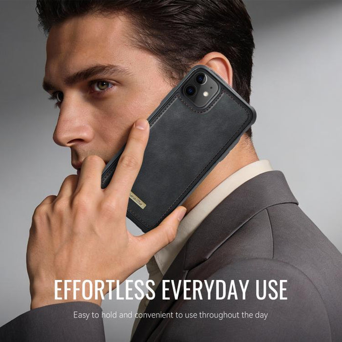Funda trasera magnética de piel vegana para teléfono CaseMe Serie C69, For iPhone 11, For iPhone 11 Pro, For iPhone 17e /16e, For iPhone 15 Plus / 14 Plus, For iPhone 12 / 12 Pro
