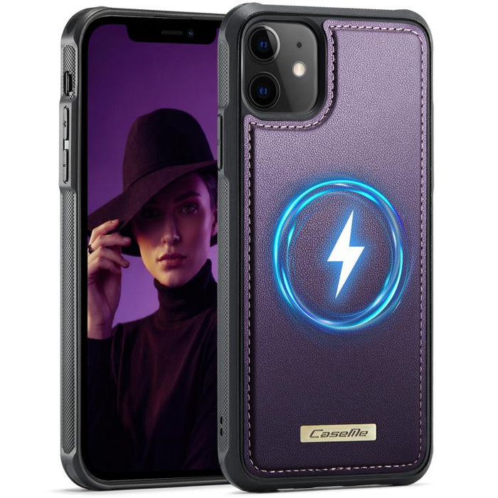 Funda trasera magnética de piel vegana para teléfono CaseMe Serie C69, For iPhone 11, For iPhone 11 Pro, For iPhone 17e /16e, For iPhone 15 Plus / 14 Plus, For iPhone 12 / 12 Pro