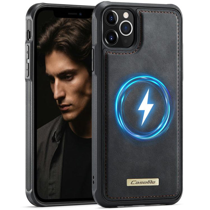 Funda trasera magnética de piel vegana para teléfono CaseMe Serie C69, For iPhone 11, For iPhone 11 Pro, For iPhone 17e /16e, For iPhone 15 Plus / 14 Plus, For iPhone 12 / 12 Pro